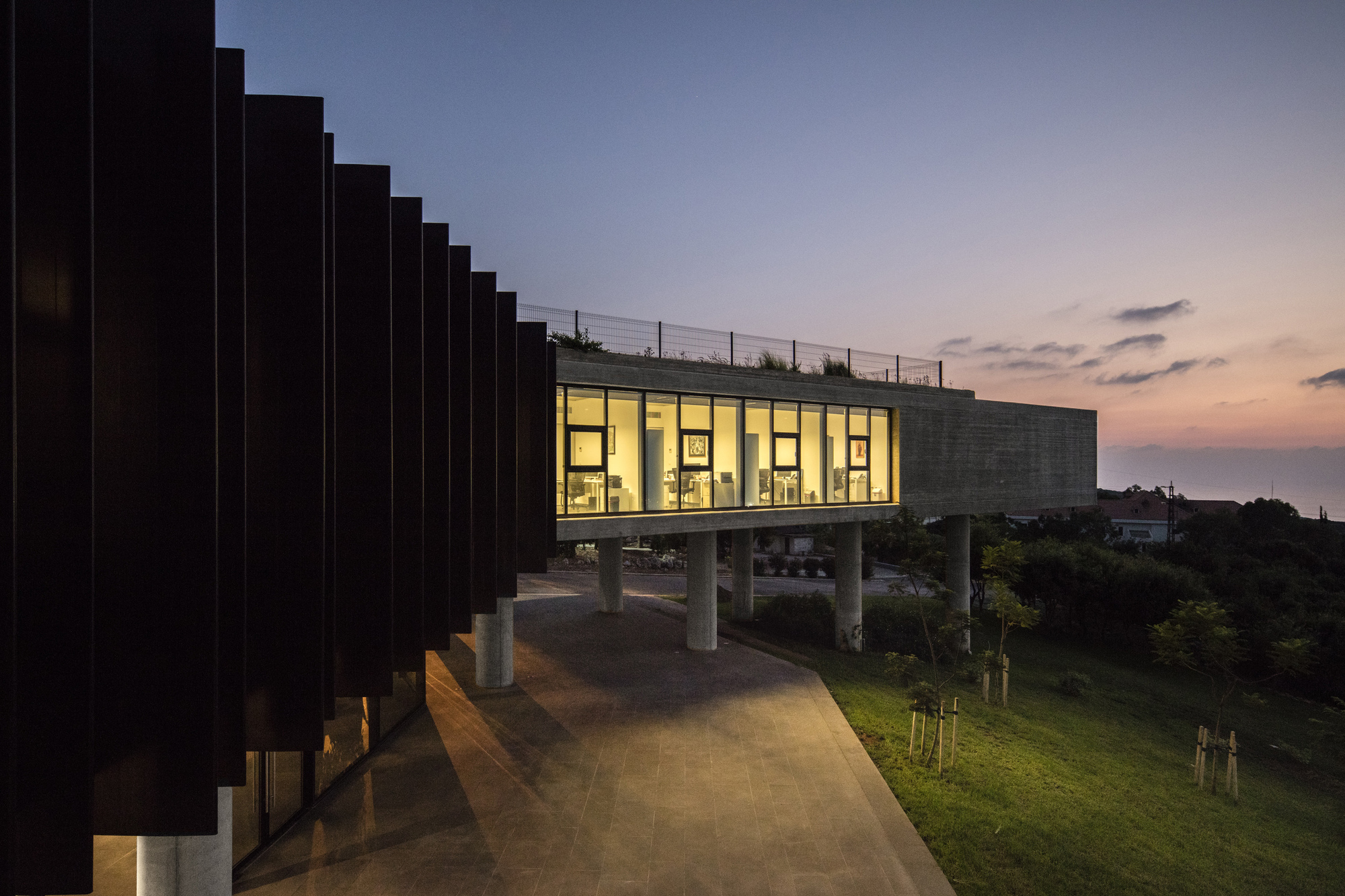 BBIC center at dusk, Koura campus